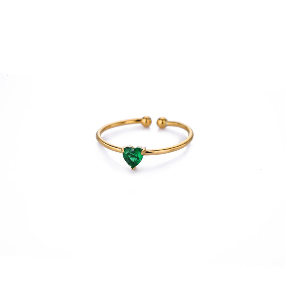 Adjustable Zodiac Birthstone Ring with Gold Plating