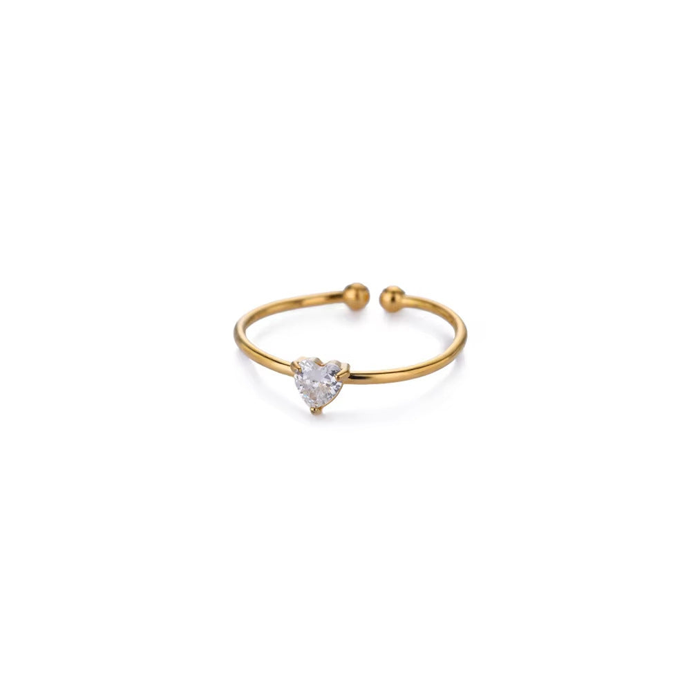 Adjustable Zodiac Birthstone Ring with Gold Plating
