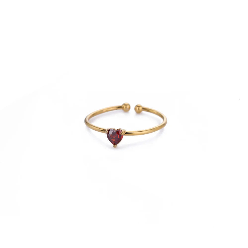 Adjustable Zodiac Birthstone Ring with Gold Plating