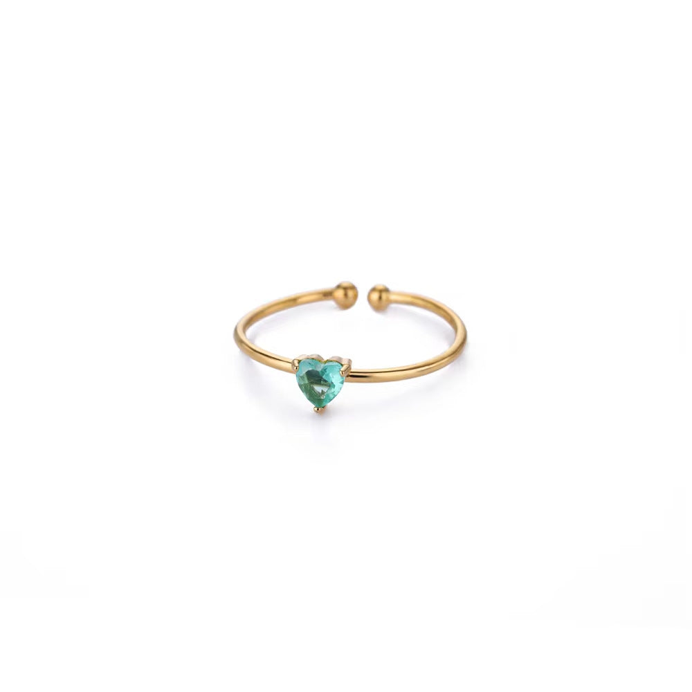 Adjustable Zodiac Birthstone Ring with Gold Plating