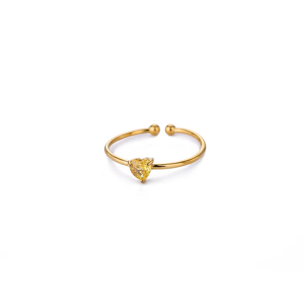 Adjustable Zodiac Birthstone Ring with Gold Plating