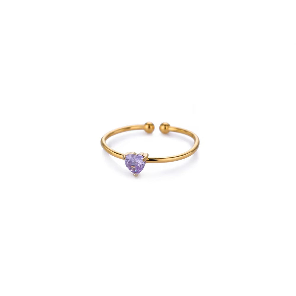 Adjustable Zodiac Birthstone Ring with Gold Plating